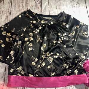 Spiegel Floral 100%Silk Blouse with Contrast Hem-18
